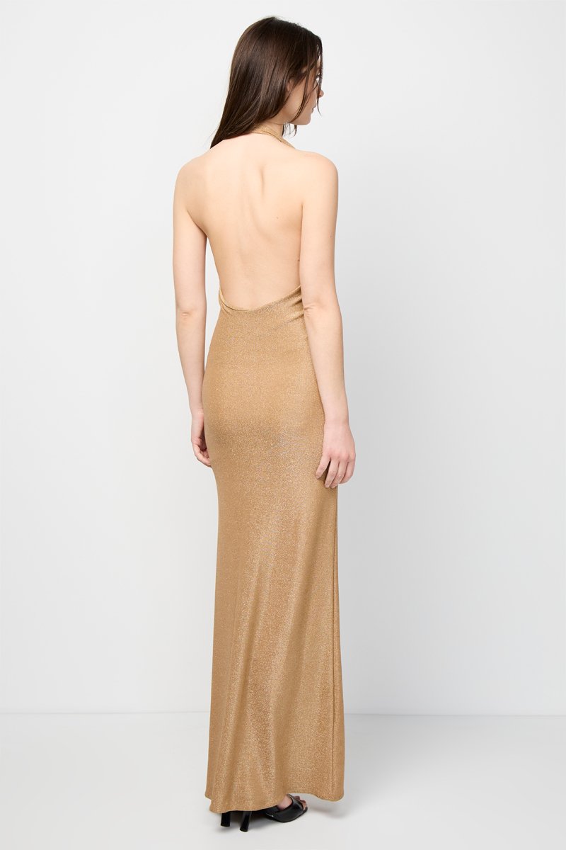 Vestido comprido 
Dourado