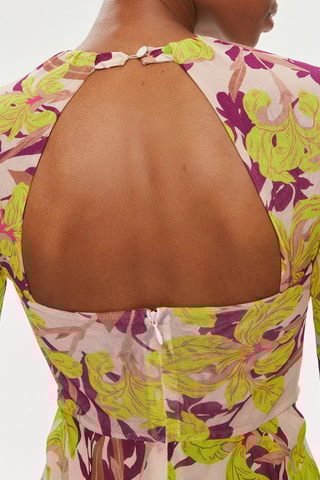 Vestido traçado - Verde-lima e rosa