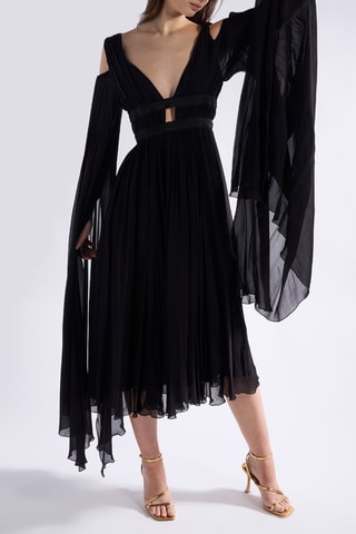 Vestido plissado - Preto