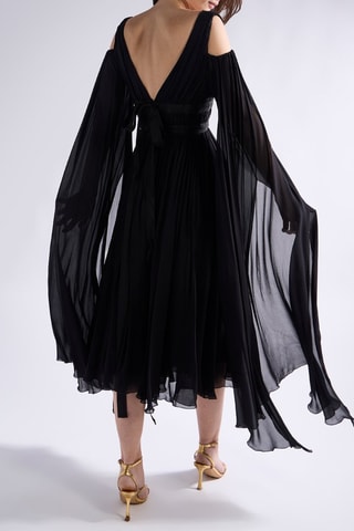 Vestido plissado - Preto