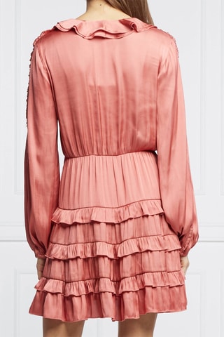 Vestido com folhos ­- Salmão