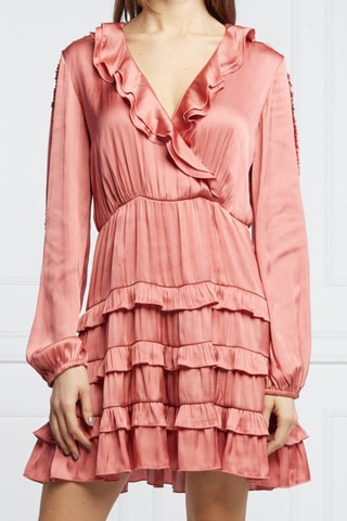 Vestido com folhos ­- Salmão