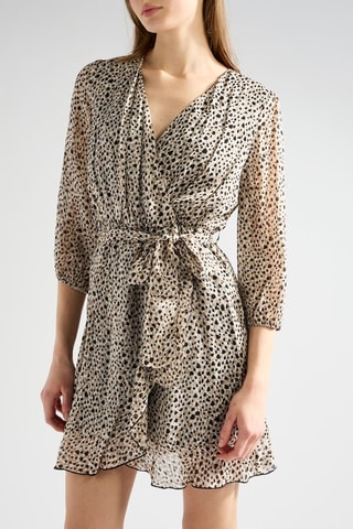 Vestido traçado - Camel e preto