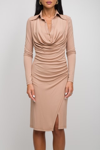 Vestido traçado - Bege