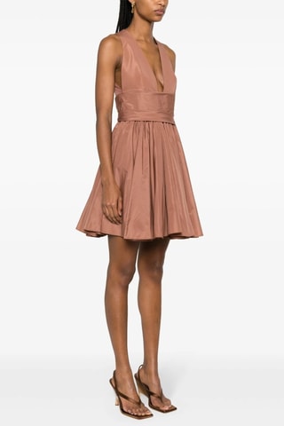 Vestido estilo patinadora - Castanho
