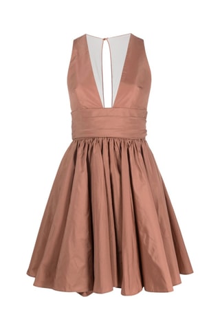 Vestido estilo patinadora - Castanho
