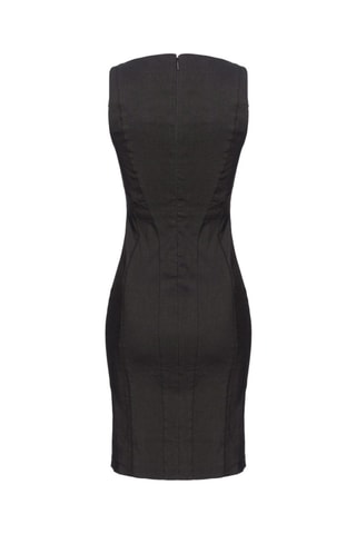Vestido justo de linho - Preto