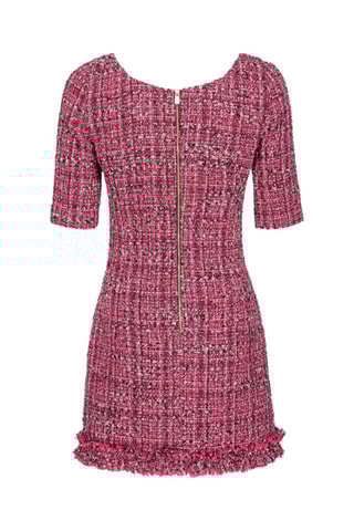 Vestido direito em tweed - Rosa