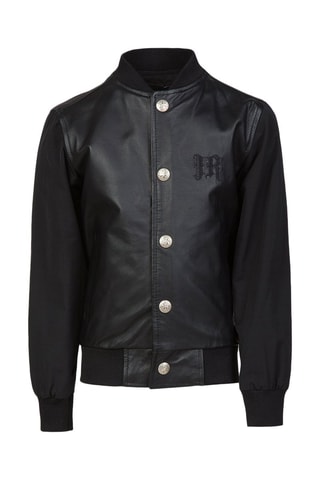 Bomber em couro de cordeiro Kaiz - Preto