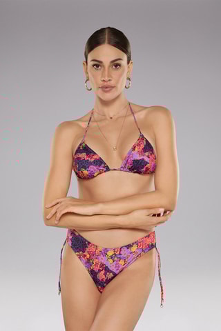 Biquíni Violeta e coral