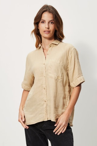 Camisa em linho Bege