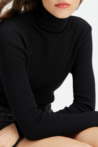 Camisola interior Belly T.Neck em lã - Preto