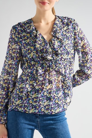 Blusa - Malva e azul-claro