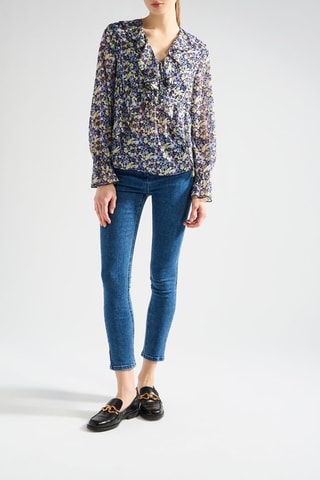 Blusa - Malva e azul-claro