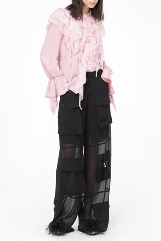 Blusa com folhos - Rosa