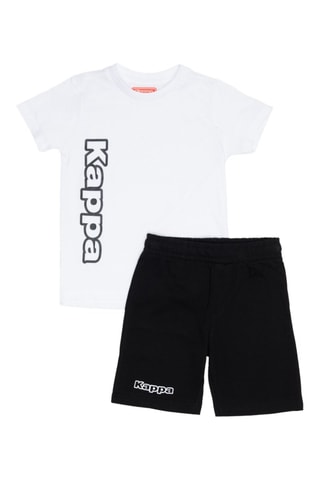 T-shirt e calções - Branco e preto