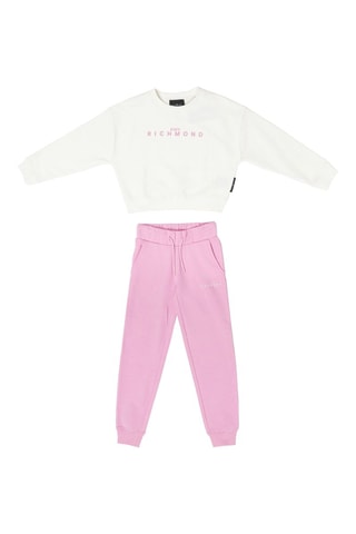 Sweat e calças Sara - Branco e rosa