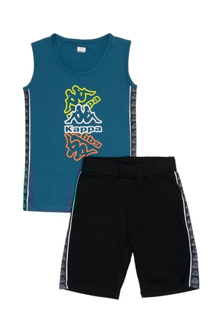 Camisola de alças e calções - Azul-petróleo