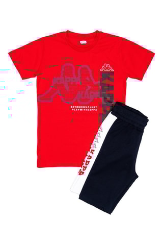 T-shirts e calções - Vermelho e azul-marinho