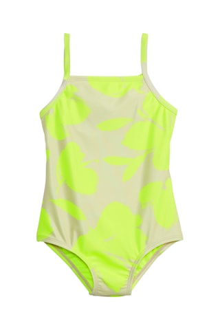 Maillot 1 pièce - Taupe et vert fluo