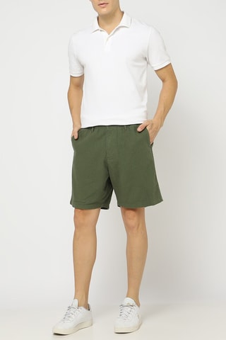 Short en lin - Kaki
