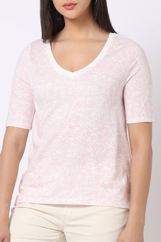 Top - Blanc et rose