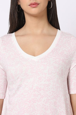 Top - Blanc et rose