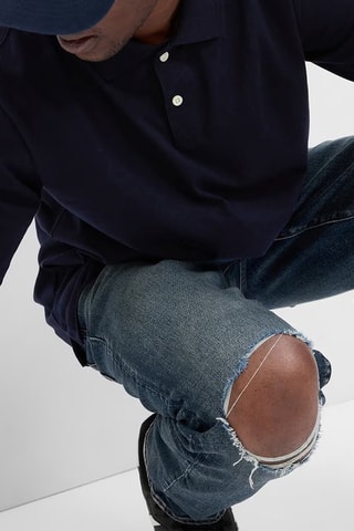Polo en coton biologique - Bleu marine