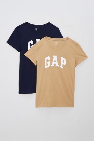 2 t-shirts - Beige et bleu marine
