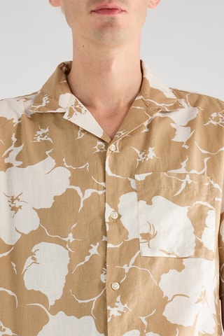 Chemise en lin - Beige et blanc