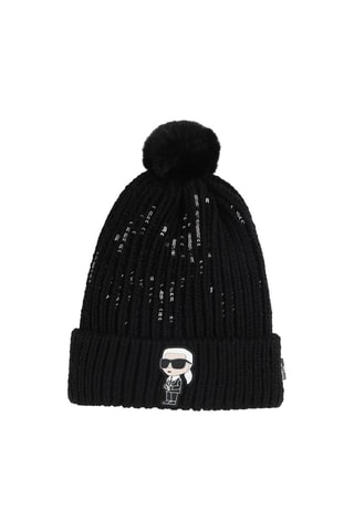 Bonnet à pompon - Noir - Karl Lagerfeld