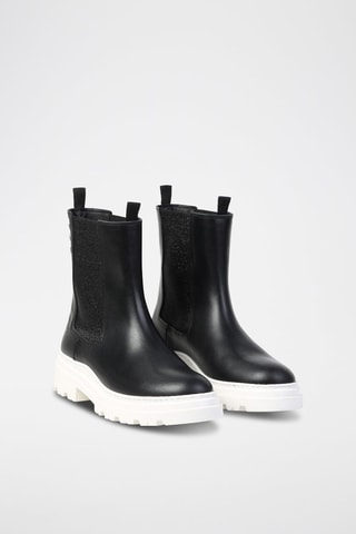 Bottines Chelsea en cuir - Noir - Karl Lagerfeld