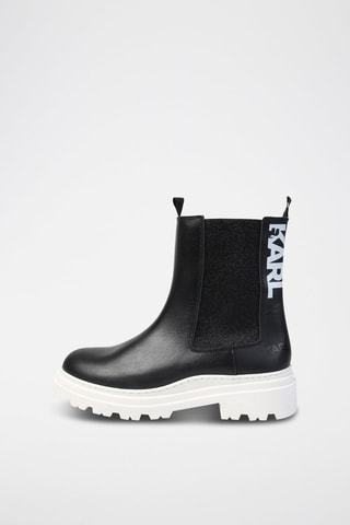 Bottines Chelsea en cuir - Noir - Karl Lagerfeld