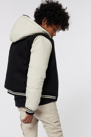 Baseball jasje met capuchon - Zwart en Wit - DKNY