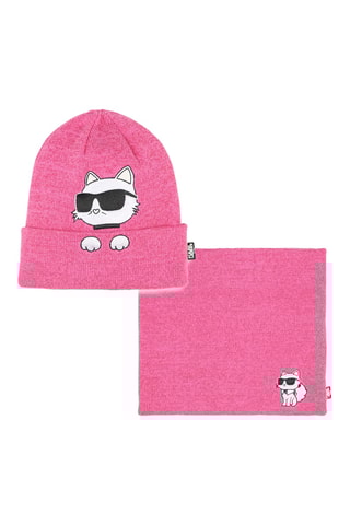 Bonnet et cache-col - Rose - Karl Lagerfeld