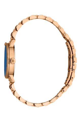 Montre à quartz en acier - Doré rose et bleu
