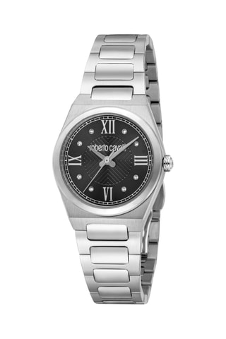 Montre à quartz en acier - Argenté et noir