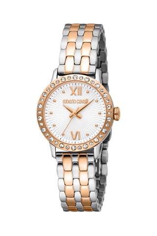 Montre à quartz en acier - Argenté et doré rose