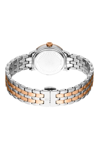 Montre à quartz en acier - Argenté et doré rose