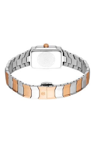 Montre à quartz en acier - Argenté et doré rose