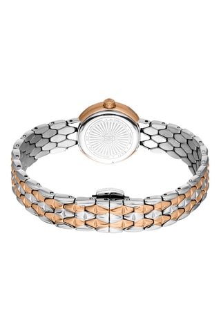 Montre à quartz en acier - Argenté et doré rose