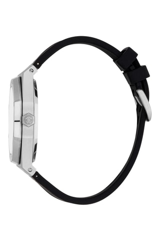 Silicone Quartz Horloge - Zwart en Zilverkleurig