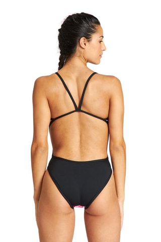 Maillot 1 pièce Rose et blanc
