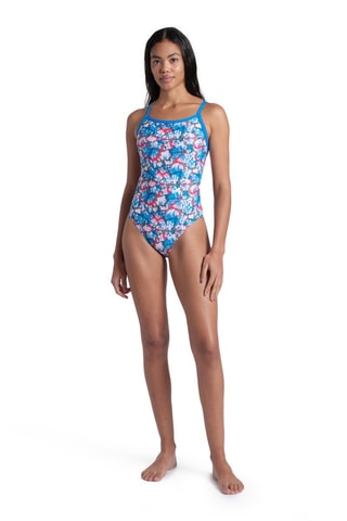 Maillot 1 pièce Multi Camo -Ciel et blanc