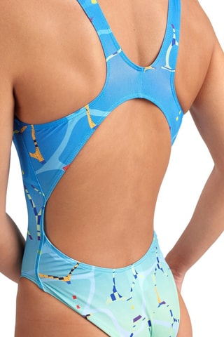 Maillot 1 pièce Bleu et vert d’eau