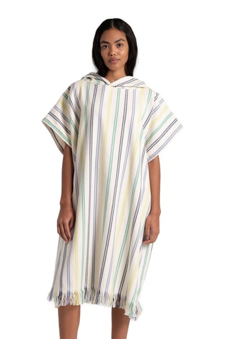Poncho à capuche - Ecru et vert clair