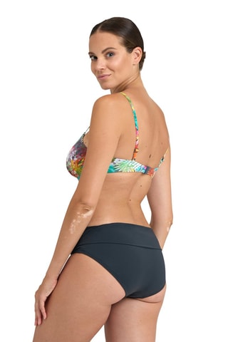 Maillot 2 pièces taille haute - Anthracite et blanc