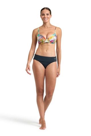Maillot 2 pièces taille haute - Anthracite et blanc