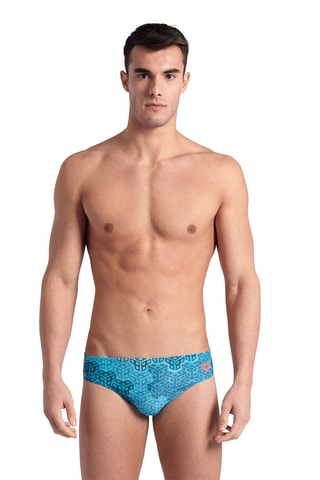 Slip de bain Camo Kikko - Bleu marine et turquoise