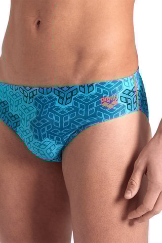 Slip de bain Camo Kikko - Bleu marine et turquoise